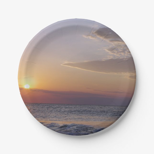 Beach at Sunrise Paper Plate (Front)