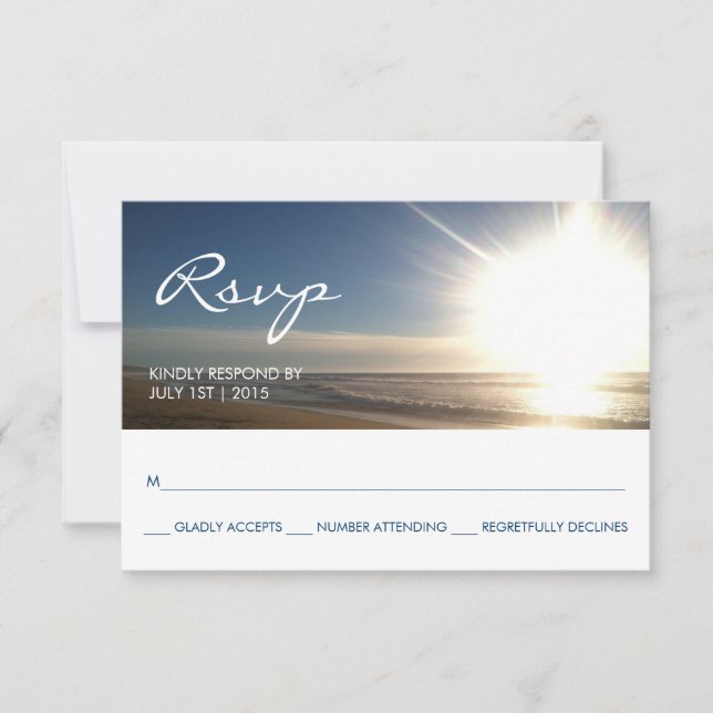 Beach at Sunset - RSVP Response card (Front)