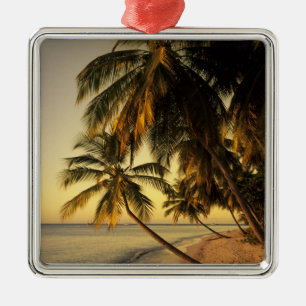 Beach at sunset, Trinidad Metal Tree Decoration