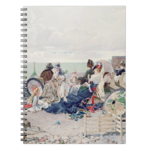 Beach at Yport, 1878 (oil on canvas) Spiral Notebook