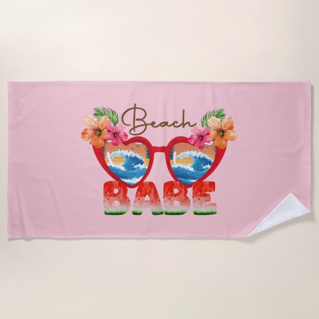 Beach Babe Beach Towel (Front)