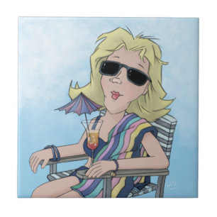 Beach Babe Ceramic Tile