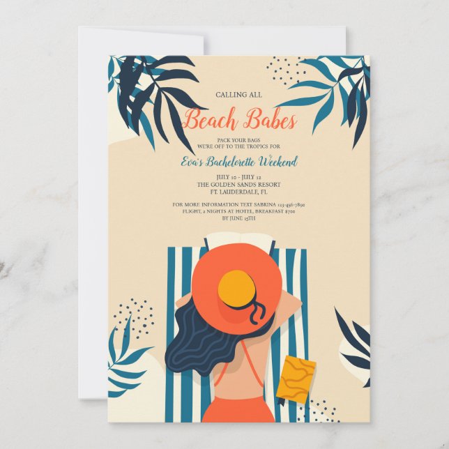 Beach Babe Invitation (Front)
