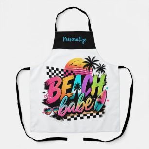 Beach Babe Retro Tropical Personalised Design Apron
