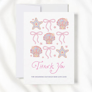 Beach Babe Summer Girl Baby Shower Thank You Card