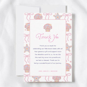Beach Babe Summer Seashells Baby Shower Thank You Card