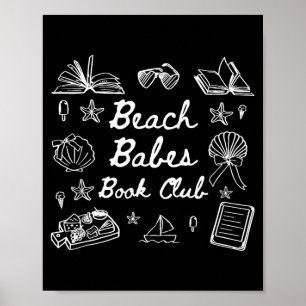 Beach babes book club summer vibes bookworm book poster