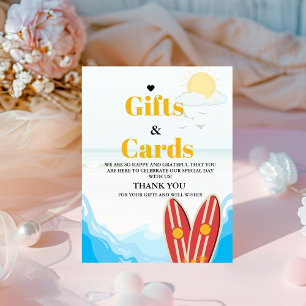 Beach Baby Card & Gift Thank you Baby Shower Sign