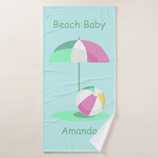 Beach Baby Girl Bath Towel (Bath Towel)