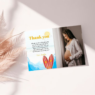 Beach Baby on Board Baby Shower Thank You Card