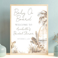 Beach Baby On Board Baby Shower Welcome Sign