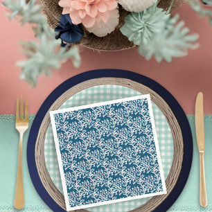 Beach Baby on Board Coral Pattern Baby Shower Napkin