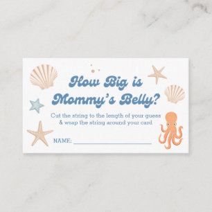 Beach Baby Shower How Big is Mummy's Belly Game Enclosure Card