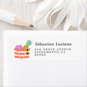 Beach Baby Shower Return Address Label