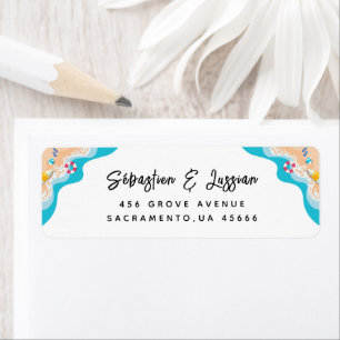 Beach Baby Shower Return Address Label