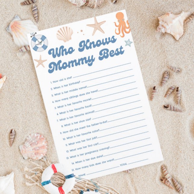 Beach Baby Shower Who Knows Mummy Best Game (Creator Uploaded)