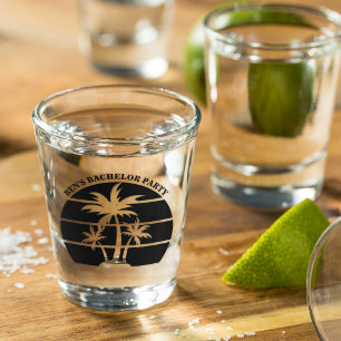 Beach Bachelor Party Island Wedding Groomsmen Shot Glass