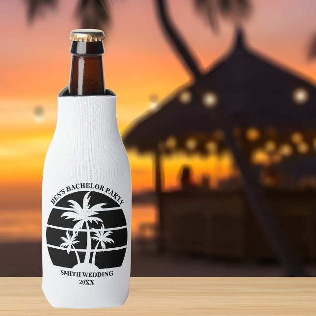 Beach Bachelor Party Island Wedding Personalised Bottle Cooler (Creator Uploaded)