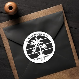 Beach Bachelor Party Island Wedding Personalised Classic Round Sticker