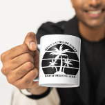 Beach Bachelor Party Island Wedding Personalised Coffee Mug<br><div class="desc">Cool black palm trees on a stylish custom bachelor party or wedding mug. Customise these tropical favours for your destination wedding. They are perfect for the whole bridal party at an island getaway rehearsal dinner or for a maid of honour or best man.</div>