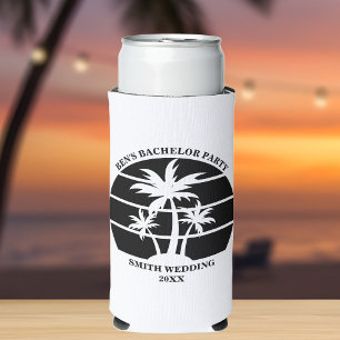 Beach Bachelor Party Island Wedding Personalised Seltzer Can Cooler