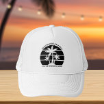 Beach Bachelor Party Island Wedding Personalised Trucker Hat<br><div class="desc">Cool black palm trees on a stylish custom bachelor party or wedding hat. Customise these tropical hats for your destination wedding. They are perfect for the whole bridal party at an island getaway rehearsal dinner or for a maid of honour or best man.</div>