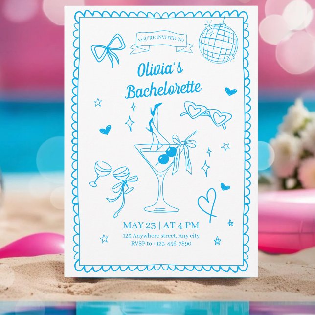 Beach Bachelorette Bach Party Weekend Itinerary Invitation (Creator Uploaded)