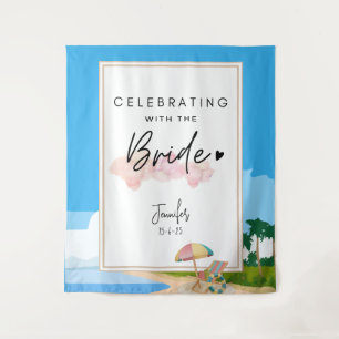 Beach Bachelorette backdrop for Hens Party Tapestry