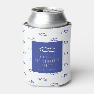 Beach Bachelorette Blue Wave Can Cooler
