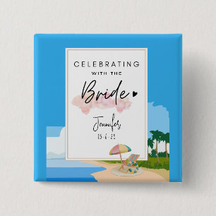 Beach Bachelorette - customised hens party Button