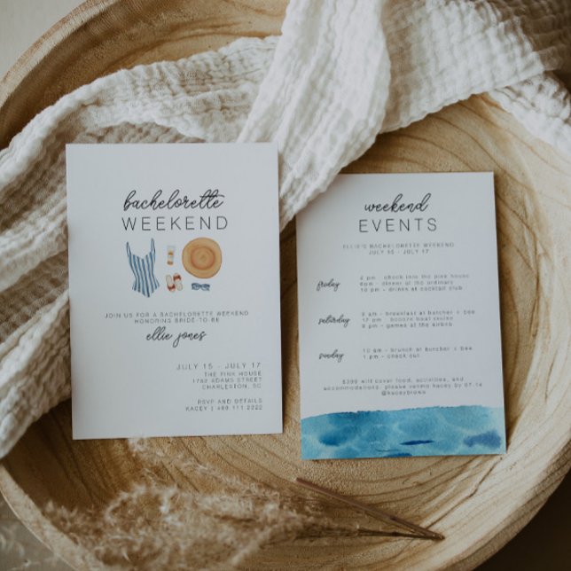 Beach Bachelorette Invitation & Itinerary (Creator Uploaded)