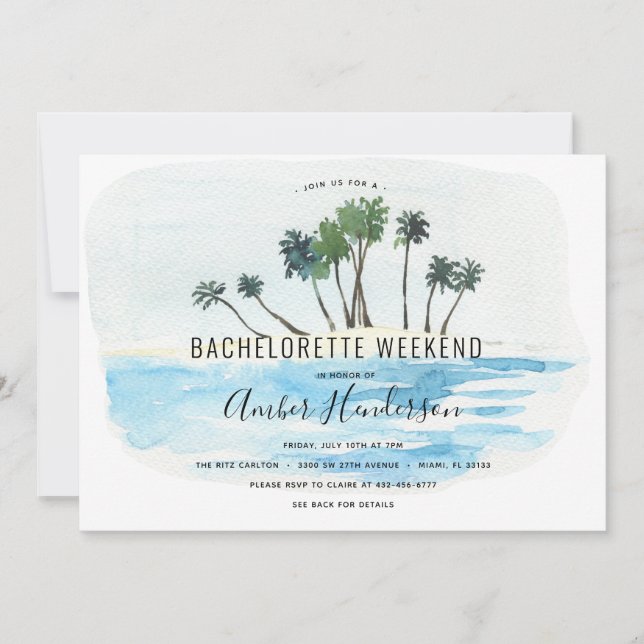 Beach Bachelorette Itinerary Invitation (Front)