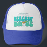 Beach Bachelorette Party Beachin Bride Girls Trip Trucker Hat<br><div class="desc">Make a splash at your upcoming bachelorette party with this stunning beach bachelorette party personalised merchandise. Whether you're celebrating a bach trip, a girls' vacation, or a best friends' holiday, this custom beach bachelorette party merchandise is the perfect addition to your unforgettable getaway. Add a personal touch to your bachelorette...</div>