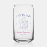 Beach Bachelorette Party Favour Vintage Gift Custo Can Glass<br><div class="desc">Make a splash at your upcoming bachelorette party with this stunning beach bachelorette party personalised merchandise. Whether you're celebrating a bach trip, a girls' vacation, or a best friends' holiday, this custom beach bachelorette party merchandise is the perfect addition to your unforgettable getaway. Add a personal touch to your bachelorette...</div>