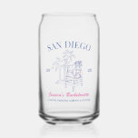 Beach Bachelorette Party Favour Vintage Gift Custo Can Glass<br><div class="desc">Make a splash at your upcoming bachelorette party with this stunning beach bachelorette party personalised merchandise. Whether you're celebrating a bach trip, a girls' vacation, or a best friends' holiday, this custom beach bachelorette party merchandise is the perfect addition to your unforgettable getaway. Add a personal touch to your bachelorette...</div>