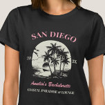 Beach Bachelorette Party Girls Weekend Trip Bride T-Shirt<br><div class="desc">Make a splash at your upcoming bachelorette party with this stunning beach bachelorette party personalised t-shirts. Whether you're celebrating a bach trip, a girls' vacation, or a best friends' holiday, this custom beach bachelorette party t-shirts are the perfect addition to your unforgettable getaway. Add a personal touch to your bachelorette...</div>