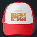 Beach Bachelorette Party Groovy Beachin Babes Trucker Hat<br><div class="desc">Make a splash at your upcoming bachelorette party with this stunning beach bachelorette party personalised merchandise. Whether you're celebrating a bach trip, a girls' vacation, or a best friends' holiday, this custom beach bachelorette party merchandise is the perfect addition to your unforgettable getaway. Add a personal touch to your bachelorette...</div>