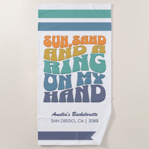 Beach Bachelorette Party Groovy Retro Beach Bride Towel