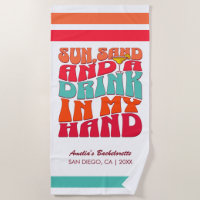 Beach Bachelorette Party Groovy Sun Sand Drink