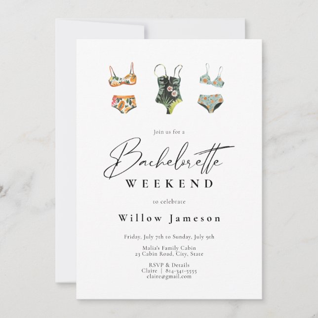 Beach Bachelorette Party  Invitation (Front)