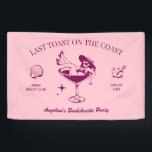 Beach Bachelorette Party Last Toast On The Coast Banner<br><div class="desc">Make a splash at your upcoming bachelorette party with this stunning beach bachelorette party design. Whether you're celebrating a bach trip, a bridal shower, a girls' vacation, or a best friends' engagement, this custom beach bachelorette design is the perfect addition to your unforgettable getaway. Add a personal touch to your...</div>