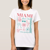 Beach Bachelorette Party Retro Doodle Sketch Miami