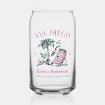 Beach Bachelorette Party Vintage Bridesmaid Custom Can Glass<br><div class="desc">Make a splash at your upcoming bachelorette party with this stunning beach bachelorette party personalised merchandise. Whether you're celebrating a bach trip, a girls' vacation, or a best friends' holiday, this custom beach bachelorette party merchandise is the perfect addition to your unforgettable getaway. Add a personal touch to your bachelorette...</div>