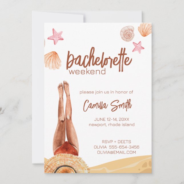 Beach Bachelorette Party Weekend Invitation (Front)
