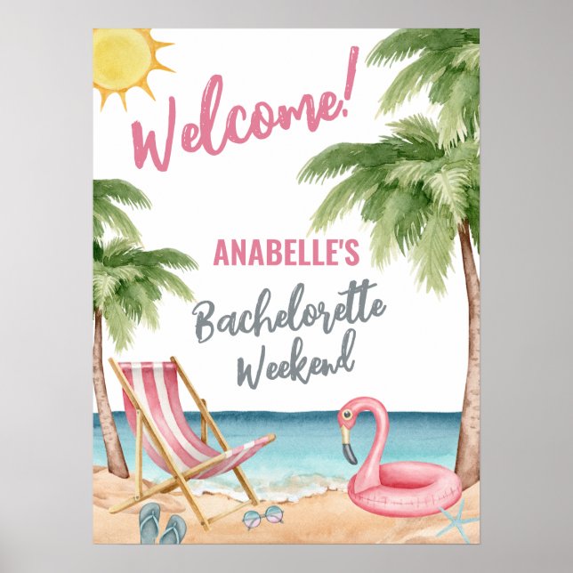 Beach Bachelorette Party Welcome Sign (Front)