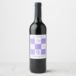 Beach Bachelorette Purple Wine Label