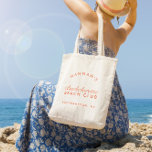 Beach Bachelorette Retro Modern Personalised<br><div class="desc">This tote effortlessly marries retro charm with a modern beachy twist,  creating a stylish and functional accessory for your bachelorette getaway. Personalise it with names,  dates,  or a special message,  making it a unique and cherished keepsake for your bridal party.</div>