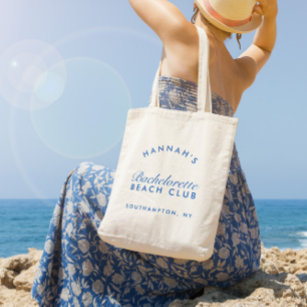 Beach Bachelorette Retro Modern Personalised Tote Bag