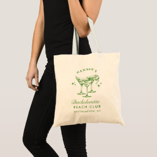 Beach Bachelorette Retro Modern Personalised Tote Bag