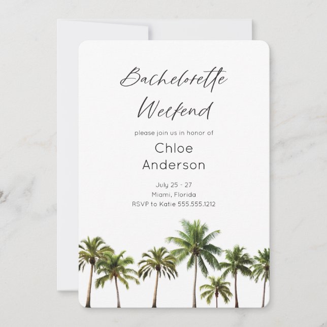 Beach Bachelorette Weekend Bachelorette Invitation (Front)